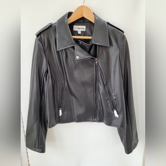 The Drop Junior Faux Leather Moto Jacket Size XXL - Picture 1 of 5